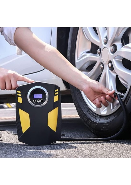Dijital Lastik Şişirme 12V Dc Taşınabilir Hava Kompresörü 150 Psı Lastik Pompası Basınç Göstergeli Fener ST-5002