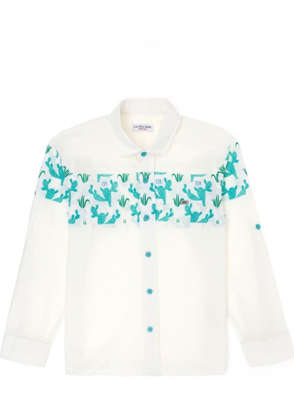 Erkek Çocuk Mint Gömlek Desenli 50264502-VR090