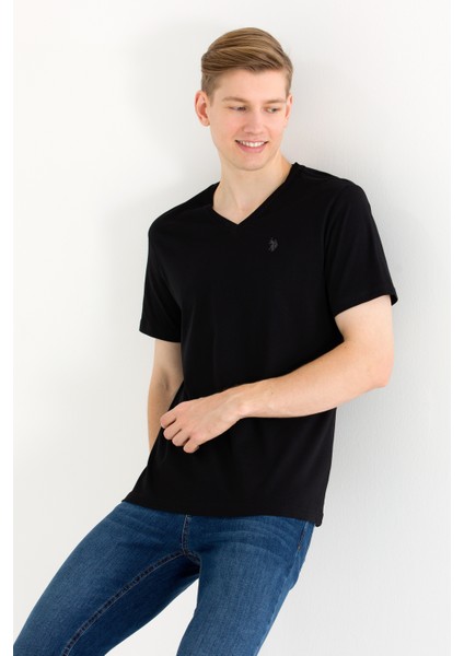 Erkek Siyah Basic T-Shirt 50263203-VR046