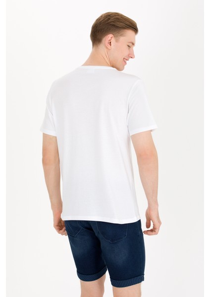 Erkek Beyaz Tişört Basic 50263026-VR013 indirimleri