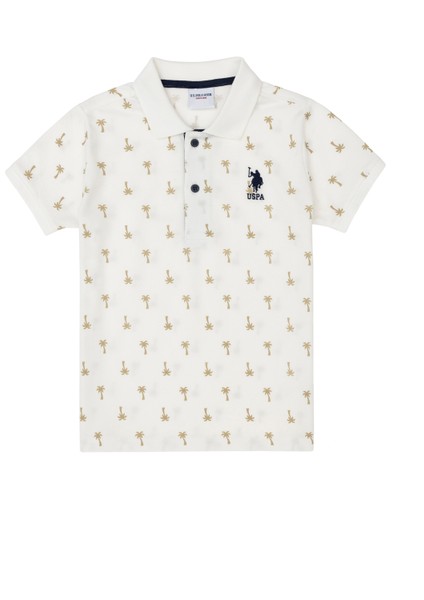 U.S. Polo Assn. Erkek Çocuk Ekru Tişört 50288073-VR019