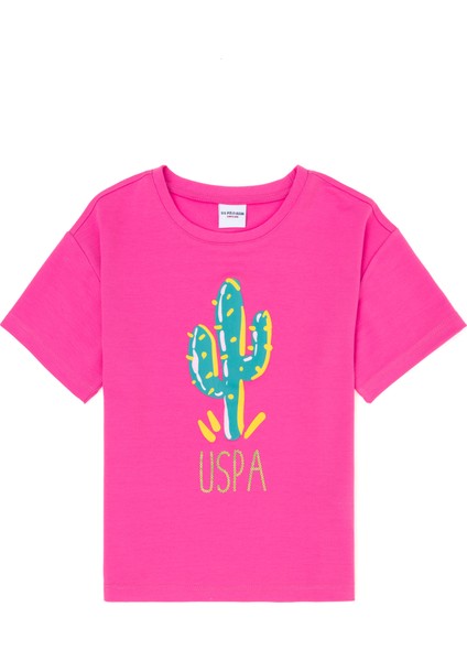 U.S. Polo Assn. Kız Çocuk Pembe T-Shirt 50265397-VR041