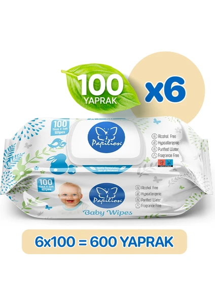 Baby Kokusuz Hypoalergenic Islak Bebek Havlusu Extra Kalın 600 Yaprak