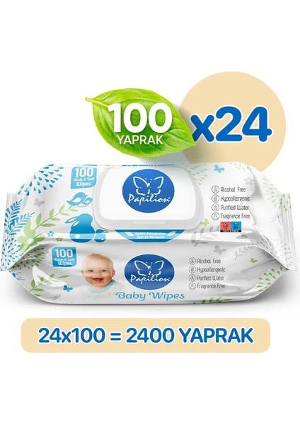 Baby Kokusuz Hypoalergenic Islak Bebek Havlusu Extra Kalın 2400 Yaprak