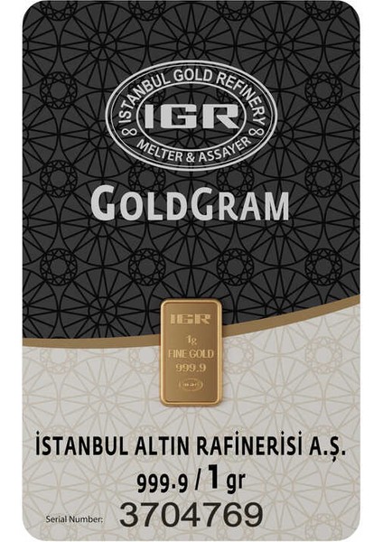 1 gr 999.9 Gram Külçe Altın