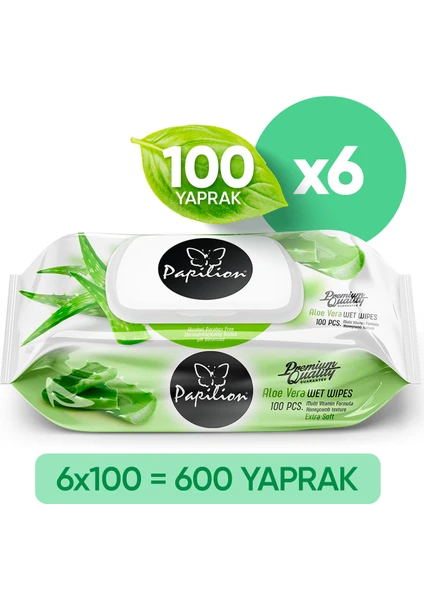 Premium Aloevera Özlü Ekstra Soft Islak Havlu 100X6 - 600 Yaprak