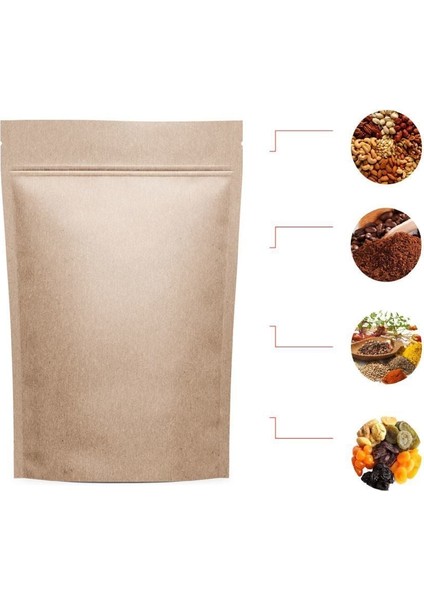 Kraft Alümi̇nyum Ki̇li̇tli̇ Doypack 13X22+4 cm 250 gr 100 Adet