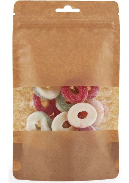 Kraft Orta Pencereli̇ Ki̇li̇tli̇ Doypack 13X22+4 cm 250 gr 100 Adet
