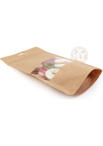 Kraft Orta Pencereli̇ Ki̇li̇tli̇ Doypack 13X22+4 cm 250 gr 100 Adet modelleri
