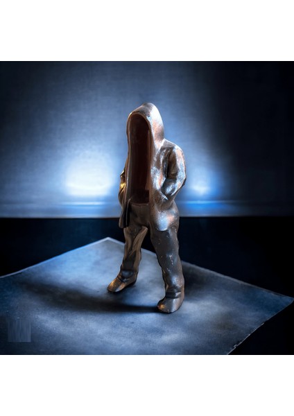 El yapımı hayalet heykeli – bronz renkli, benzersiz masa sanatı eseri - Mükemel Özgün Tasarım