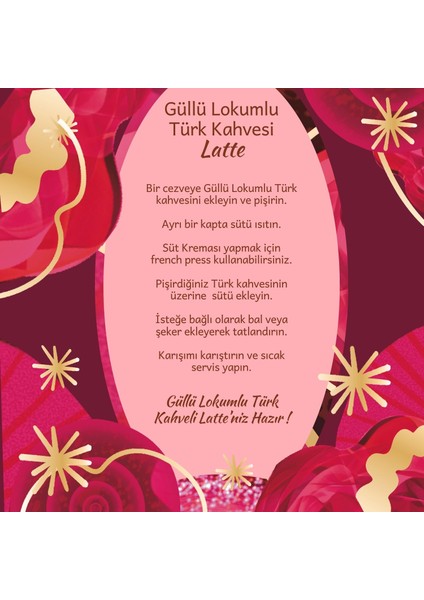 Güllü Lokumlu Türk Kahvesi Gül Lokum Aromalı Türk Kahvesi 150 gr