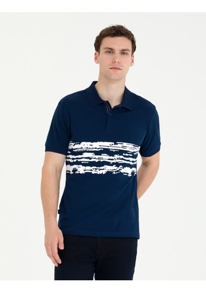 Erkek Lacivert Slim Fit Polo Yaka Tişört 50263931-VR033 modelleri