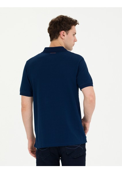 Erkek Lacivert Slim Fit Polo Yaka Tişört 50263931-VR033 indirimleri