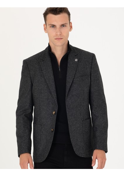Erkek Antrasit Slim Fit Yün Karışımlı Ceket 50272754-VR006 modelleri