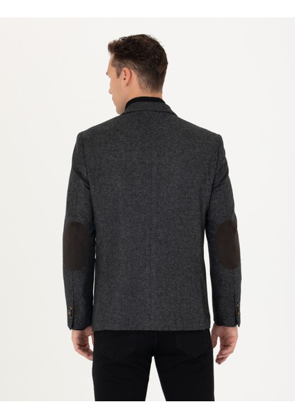 Erkek Antrasit Slim Fit Yün Karışımlı Ceket 50272754-VR006 indirimleri