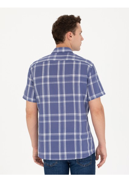 Erkek Lacivert Regular Fit Kısa Kollu Gömlek 50265125-VR033 indirimleri