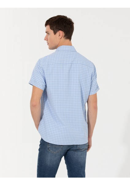 Erkek Açık Mavi Regular Fit Kısa Kollu Gömlek 50267433-VR003 indirimleri