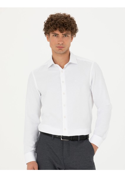 Erkek Beyaz Slim Fit Uzun Kollu Gömlek 50275692-VR013 modelleri