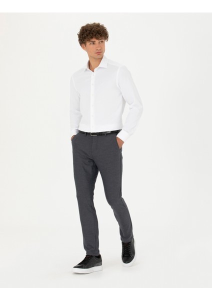 Erkek Beyaz Slim Fit Uzun Kollu Gömlek 50275692-VR013 fırsatları