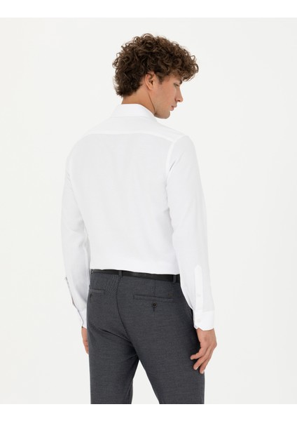 Erkek Beyaz Slim Fit Uzun Kollu Gömlek 50275692-VR013 indirimleri