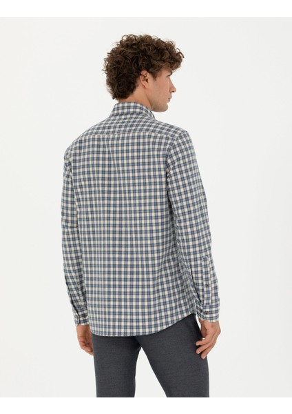 Erkek Lacivert Regular Fit Uzun Kollu Gömlek 50274597-VR033