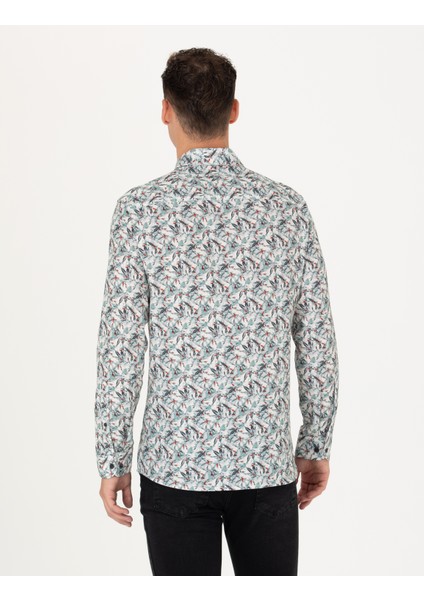 Erkek Mint Slim Fit Uzun Kollu Gömlek 50276458-VR152