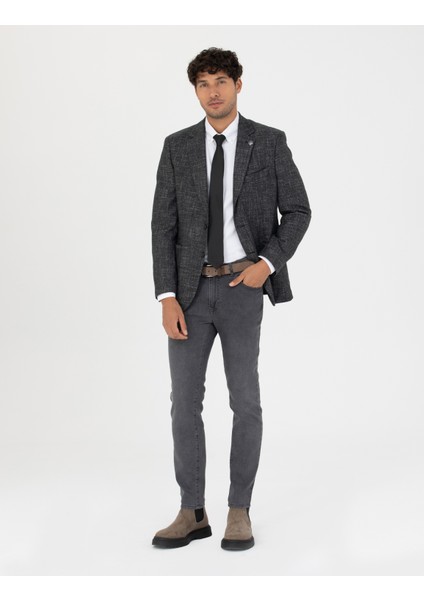 Erkek Füme Ekstra Slim Fit Yün Karışımlı Blazer Ceket 50273154-VR058 fırsatları