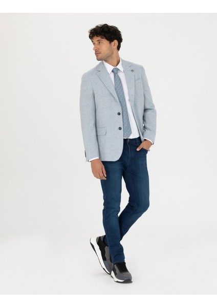 Erkek Açık Mavi Slim Fit Ceket 50273166-VR003 fırsatları