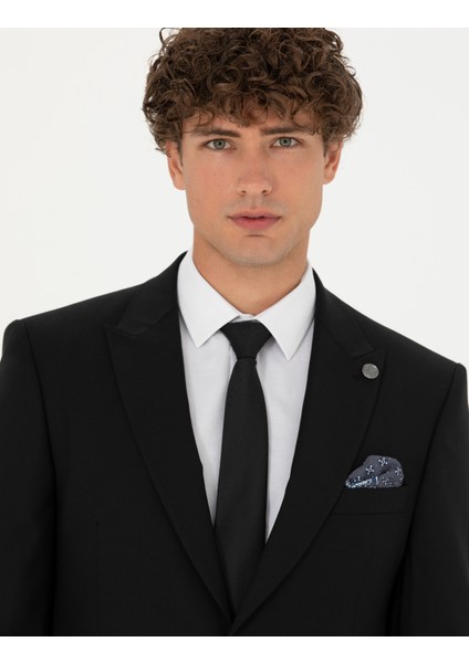 Erkek Siyah Slim Fit Yün Karışımlı Takım Elbise 50273451-VR046 fiyatları