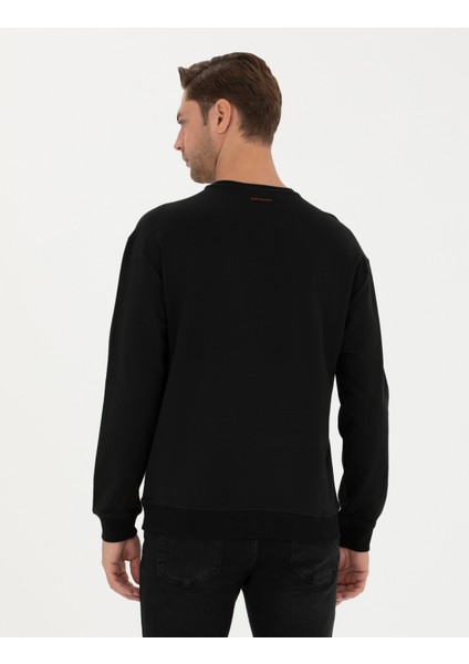 Erkek Siyah Regular Fit Sweatshirt 50273325-VR046