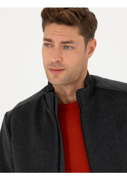 Erkek Antrasit Kaşe Mont 50270901-VR006 fiyatları