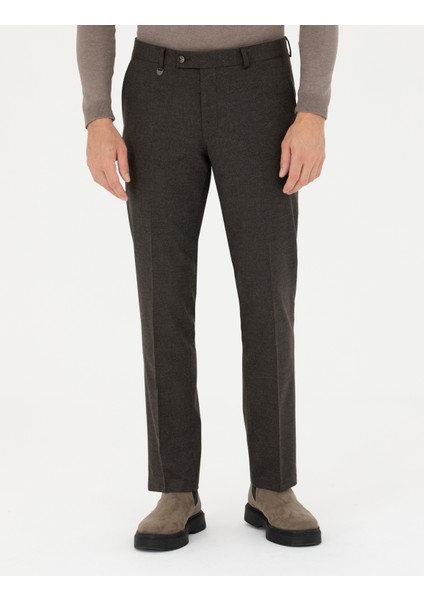 Erkek Kahverengi Slim Fit Kumaş Pantolon 50260475-VR029 fiyatları