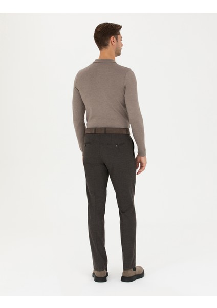 Erkek Kahverengi Slim Fit Kumaş Pantolon 50260475-VR029 fırsatları