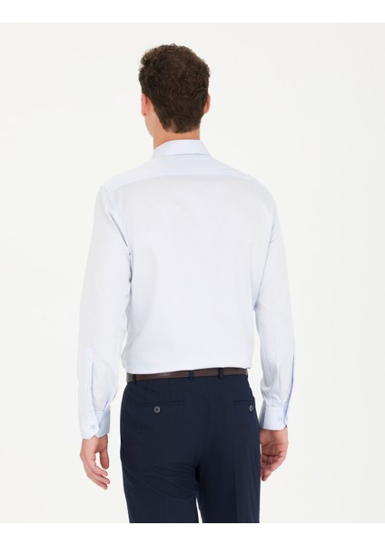 Erkek Açık Mavi Slim Fit Uzun Kollu Basic Gömlek 50277147-VR003