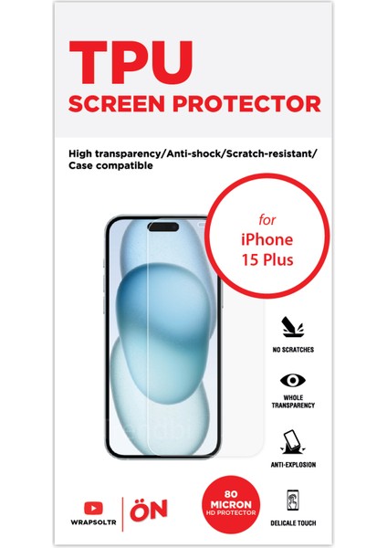 IPHONE 15 Plus Ekran Koruyucu Tpu Film fiyatları