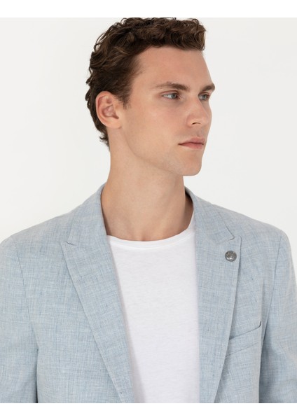 Erkek Açık Mavi Ekstra Slim Fit Keten Karışımlı Takım Elbise 50267644-VR003 fiyatları