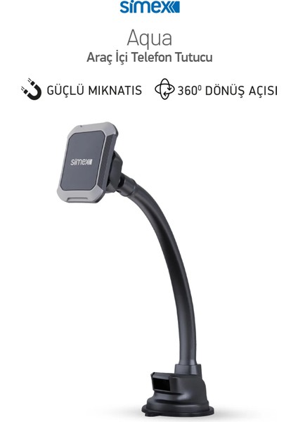 Aqua 70 Derece Isıya Dayanıklı Telefon Tutucu Vantuzlu Miknatisli ST-202 Siyah fiyatları