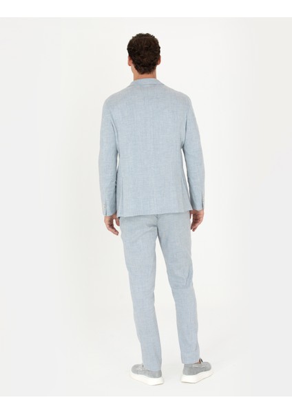 Erkek Açık Mavi Ekstra Slim Fit Keten Karışımlı Takım Elbise 50267644-VR003 indirimleri