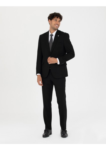 Erkek Siyah Slim Fit Takım Elbise 50278453-VR046