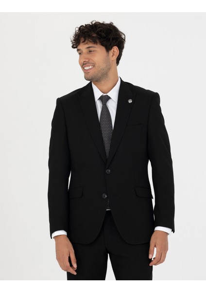 Erkek Siyah Slim Fit Takım Elbise 50278453-VR046 fırsatları