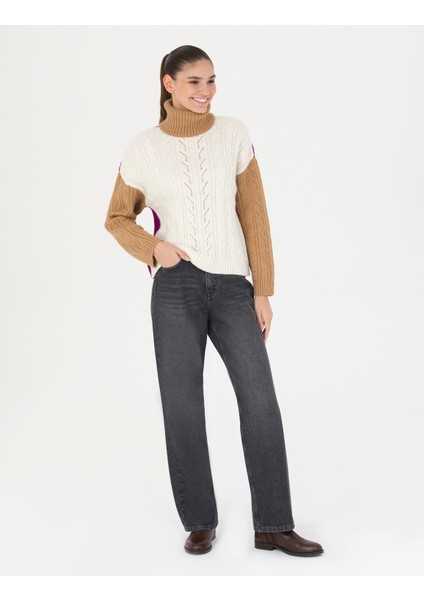 Kadın Camel Crop Top Balıkçı Yaka Kazak 50277148-VR015 fırsatları