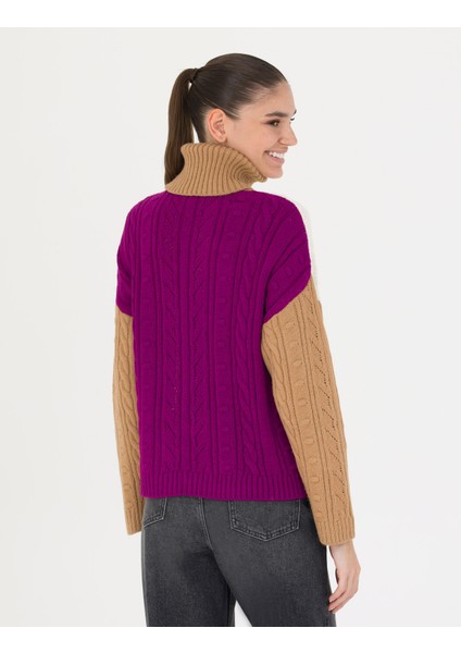 Kadın Camel Crop Top Balıkçı Yaka Kazak 50277148-VR015 indirimleri