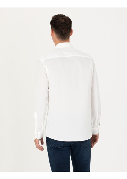 Erkek Koyu Mavi Slim Fit Uzun Kollu Gömlek 50274037-VR032