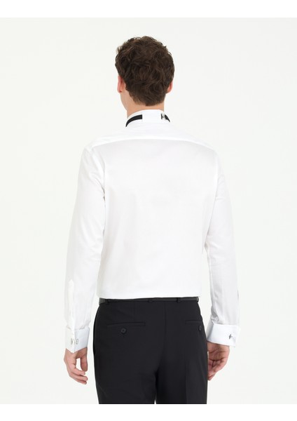 Erkek Beyaz Slim Fit Smokin Gömlek 50268195-VR013 indirimleri