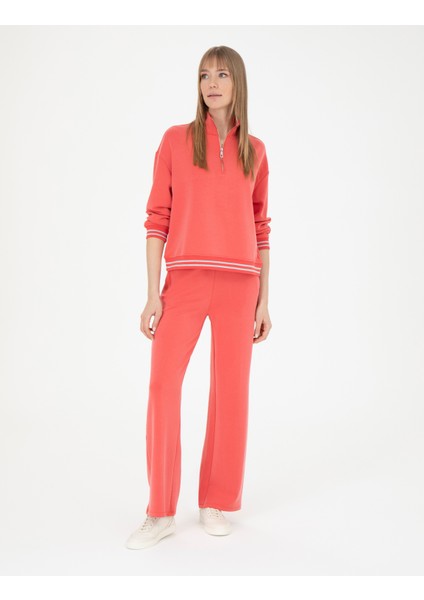 Kadın Nar Çiçeği Oversize Sweatshirt 50282632-VR239