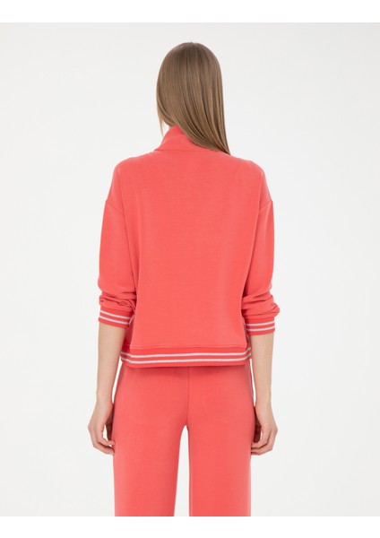 Kadın Nar Çiçeği Oversize Sweatshirt 50282632-VR239