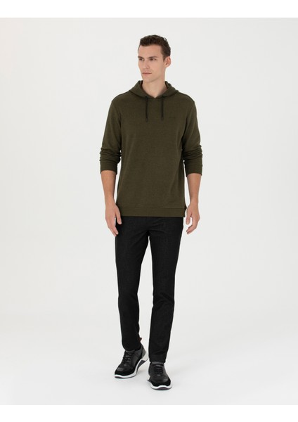 Erkek Siyah Slim Fit Kanvas Pantolon 50278130-VR046