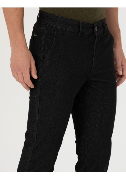 Erkek Siyah Slim Fit Kanvas Pantolon 50278130-VR046 indirimleri