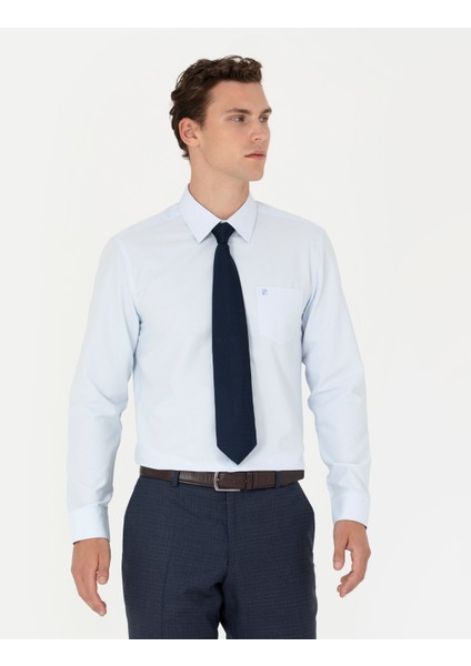Erkek Açık Mavi Regular Fit Uzun Kollu Basic Gömlek 50277763-VR003