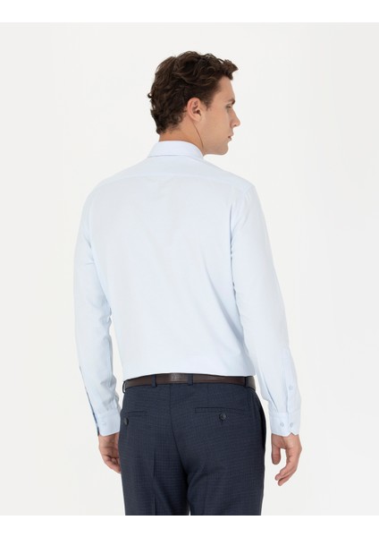 Erkek Açık Mavi Regular Fit Uzun Kollu Basic Gömlek 50277763-VR003
